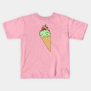 Mint & Choco Frog Ice Cream Kids T-Shirt